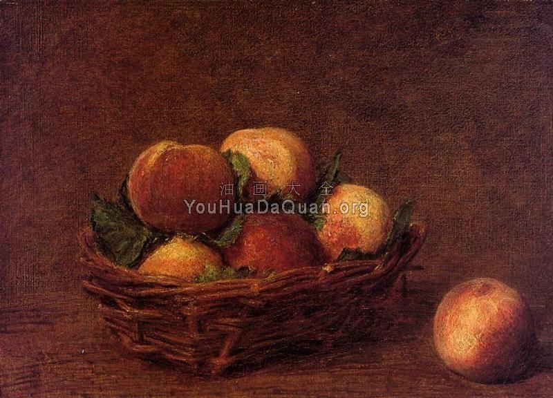 Still Life with Peaches - 亨利·方丹·拉图尔